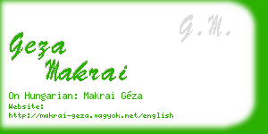 geza makrai business card