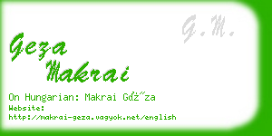 geza makrai business card